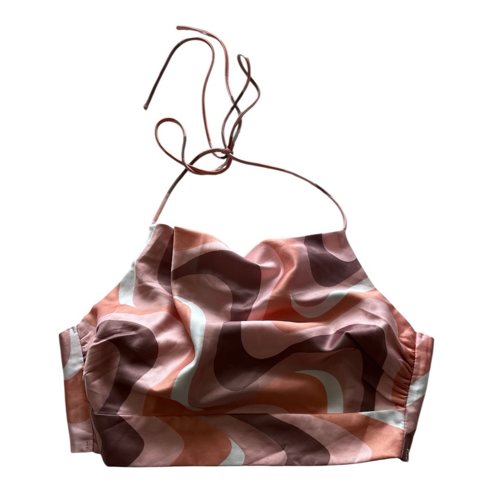 Princess Polly Retro Satin Halter Top - Pink Size 0 (XXS)